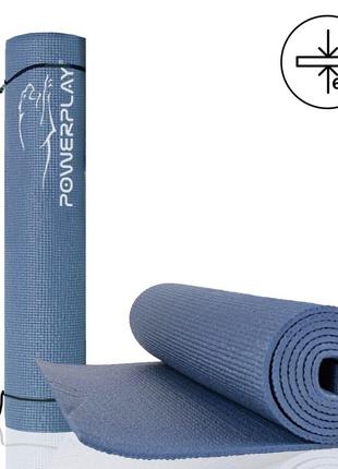 Килимок для йоги та фітнесу powerplay 4010 pvc yoga mat темно-...