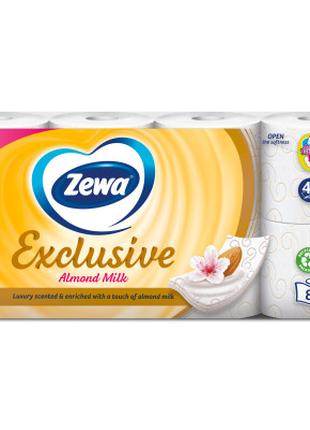 Туалетная бумага Zewa Exclusive Миндальное молочко 4 слоя 8 ру...