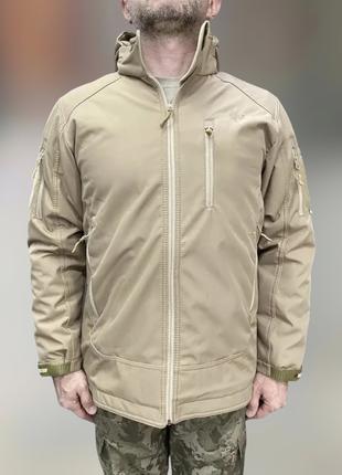 Куртка тактическая WOLFTRAP Softshell, цвет Койот, размер L, з...