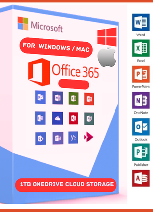 Office - 365 + 1024 ГБ хмарного сховища OneDrive Довічна ліцензія