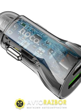 Автомобільний зарядний пристрій HOCO Z47A Transparent Discover...