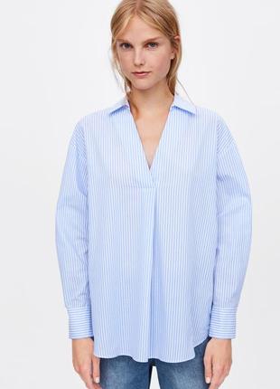 Женская стильная удлиненная блуза блузка оверсайз zara