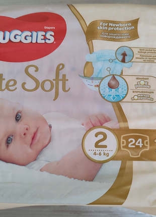 Подгузники, підгузки Huggies elite soft 2 24 шт