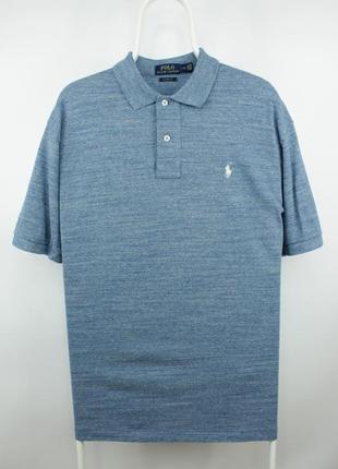 Шикарная футболка поло polo ralph lauren classic fit blue mela...