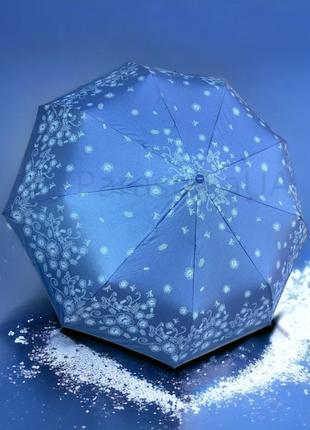 Жіноча парасолька автомат, блакитного кольору з візерунком по ...