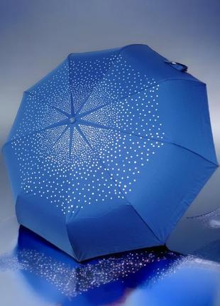 Жіноча парасолька автомат на 9 спиць, синя