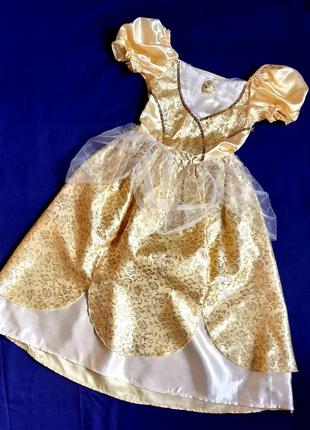 Принцесса белль платье карнавальное золотое  на 5-7 лет