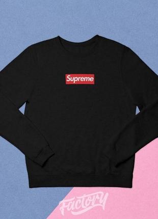 Свитшот реглан supreme мужской черного цвета