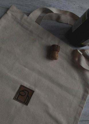 Эко-сумка шоппер плотная с усиленной ручкой телесного цвета