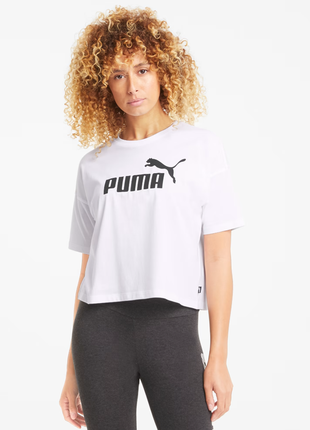 Белая женская футболка puma essentials logo women's tee новая ...