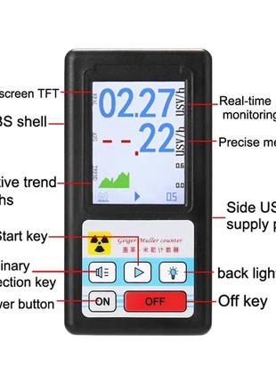 Дозиметр BR 6 (black) счетчик Гейгера детектор излучения персо...