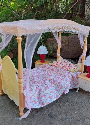 Меблі для ляльки барбі спальня ігровий набір ліжко