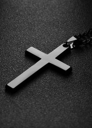 Кулон подвеска Крест Крестик для мужчин с цепочкой нерж сталь