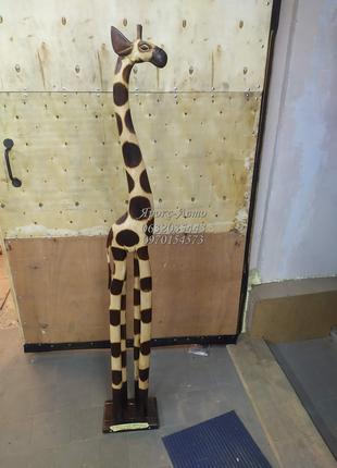 Статуэтка жираф деревянный напольный высота 1,5 м 000041563