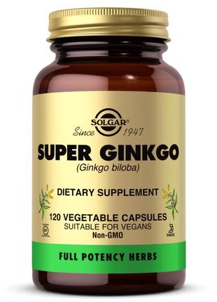 Натуральна добавка Solgar Full Potency Herbs Super Ginkgo, 120...