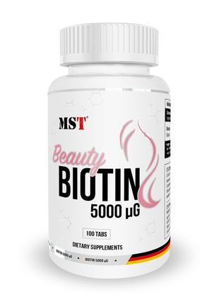 Витамины и минералы MST Biotin 5000 Beauty, 100 таблеток