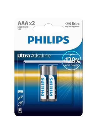 Батарейка LR03/AAA Ultra Alkaline Blister 2шт Philips