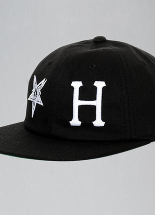 Кепка huf x thrasher - classic black logo снепбек