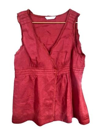 Красная хлопковая блузка promod винного цвета 2xl