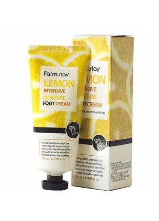 Крем для ног с экстрактом лимона farmstay lemon intensive mois...