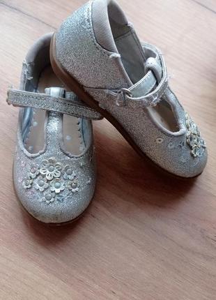 Блестящие серебристые туфельки tu для принцессы туфли - верх