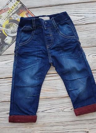 Штаны стильные джинсовые легкие для мальчика на 9-12 месяцев n...