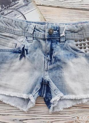 Стильные джинсовые шорты для девочки на 8-9 лет ovs