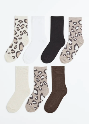 Нові жіночі шкарпетки, носки h&m - набір 7 шт. розміри  39-41