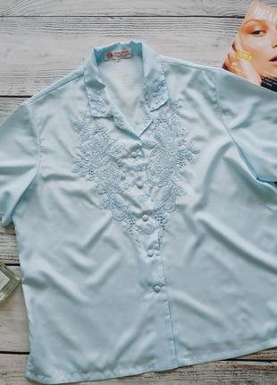 Винтажная блуза голубого цвета