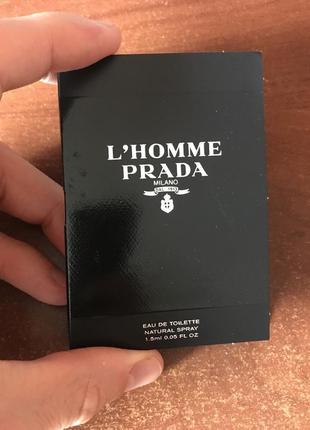 Пробник парфум prada l'homme prada edt 1.5 ml erkek sample