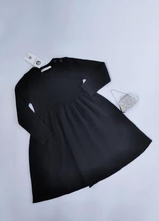 Черное теплое шерстяное платье из шерсти мериноса cubus 98, 104