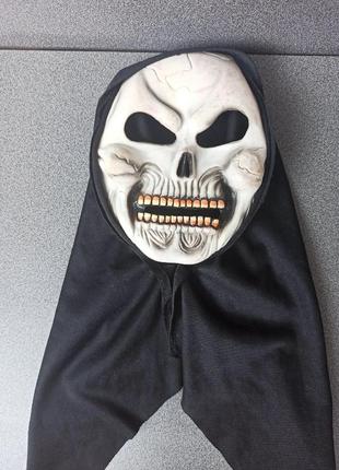 Скелет смерть резиновая маска карнавальная