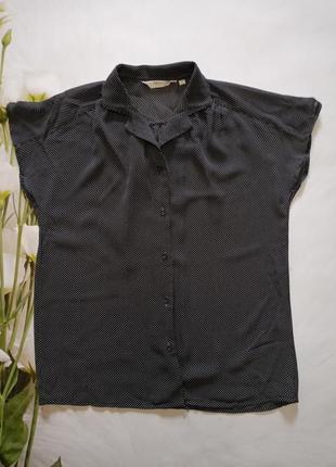 Шифоновая рубашка,блуза в горошек, размер м.