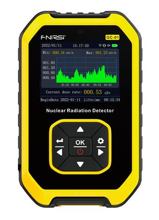 Дозиметр радиации, бытовой счетчик Гейгера, 1100мАч, FNIRSI GC-01