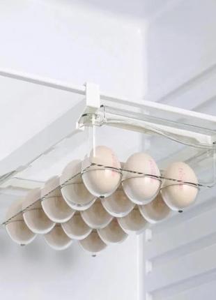 Кухонний тримач для яєць, висувний прозорий контейнер для яєць...