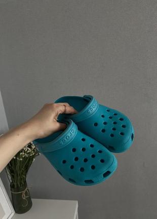 Крокси шльопки шльопанці crocs сабо бірюзові жіночі
