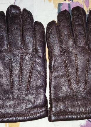 Кожаные перчатки на меху