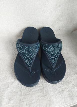 Вьетнамки кроксы crocs w8 38p синие