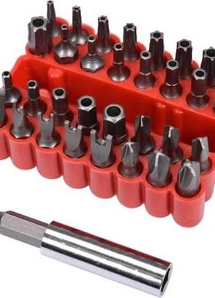 Набор насадки биты торцевые 1/4" 33 штуки VOREL-66330