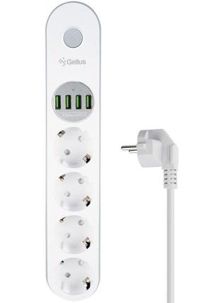 Сетевой фильтр Gelius G-Power GP-PS-001 (4 - 220V/4 USB порта ...