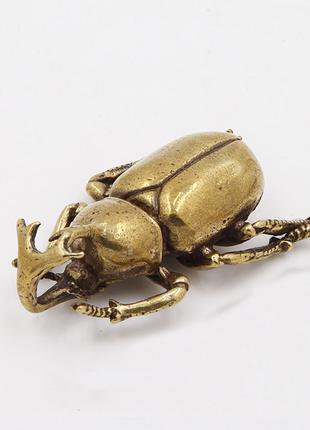 Фігурка жука «Рогач», художнє литво з бронзи.