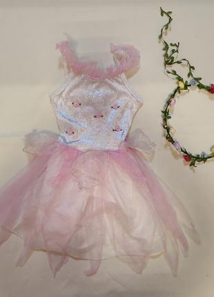 Фея, цветочек, принцесса карнавальное платье с ободком