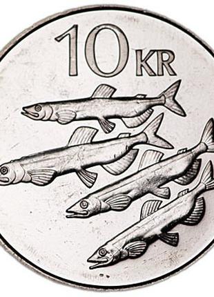Рыбы. Монета 10 крон, 1996-2008 год, Исландия