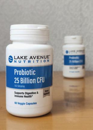 Пробиотики, 25 млрд КОЕ, смесь из 10 штаммов, Lake Avenue, 60 шт