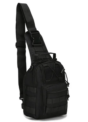 Тактическая армейская сумка-рюкзак через плечо  Черный