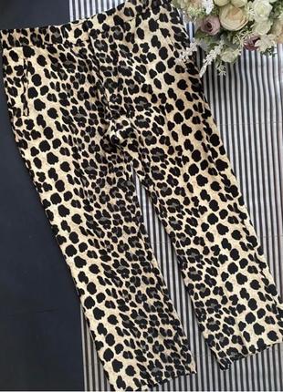 Штаны леопардовые брюки стильные брюки