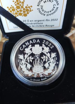 Монета 20$ Канада 2022.Серия "поколения". Тираж 5000