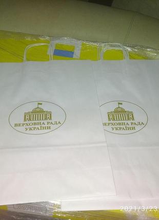 Пакет из крафтовой бумаги "верховна рада україни" 32х40 (больш...