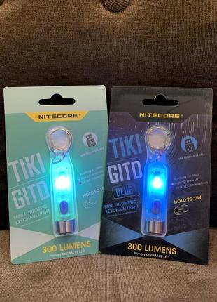 Мощный мини-наключник nitecore tiki gitd, люминесцентный с уль...