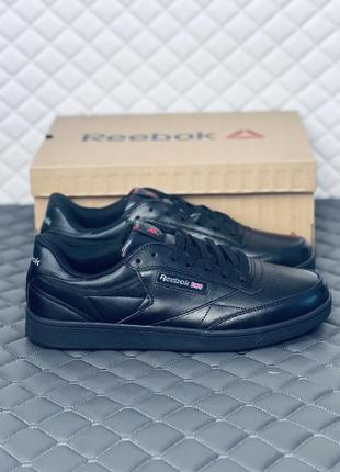 Кросівки кеди чоловічі чорні шкіряні reebok classic leather 44...